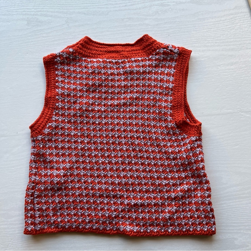 Zara Crochet Crop Tank Top Women Medium Orange Sleeveless - Picture 7 of 10